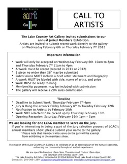Call to Artists Members Exhibition 2013